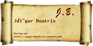 Jéger Beatrix névjegykártya