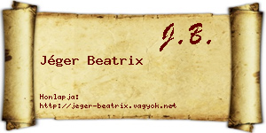 Jéger Beatrix névjegykártya